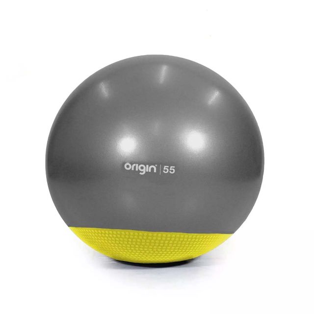 Origin 55cm Weighted Gym Ball - Dark Grey / Yellow