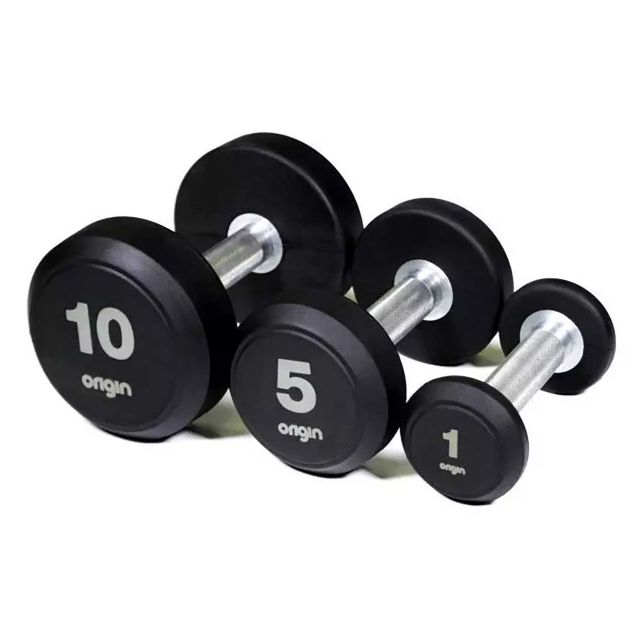 Origin RD2 Rubber Dumbbell Set 1-10kg  - 1kg increments - 10 pairs