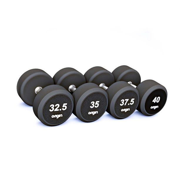 Origin RD3 Rubber Dumbbell Set 32.5-40kg - 2.5kg increments - 4 pairs