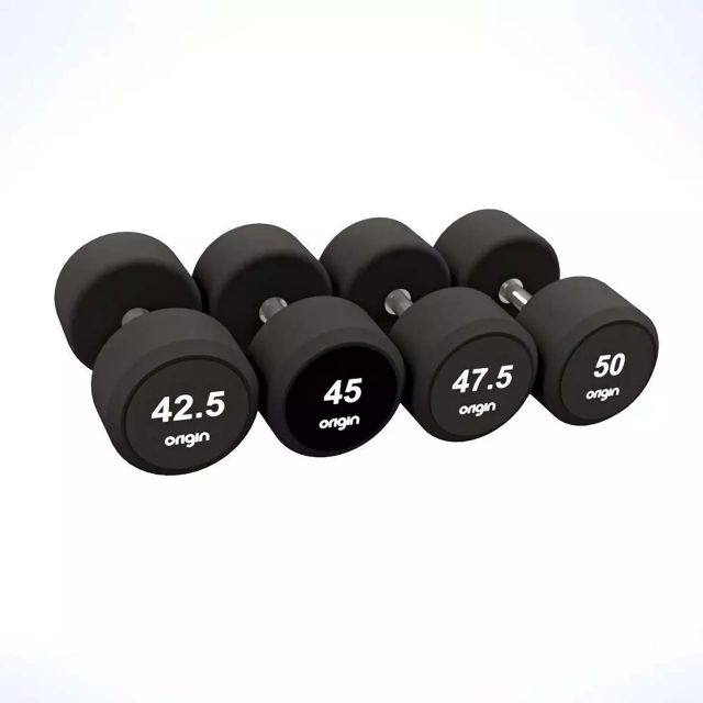 Origin RD3 Rubber Dumbbell Set 42.5-50kg - 2.5kg increments - 4 pairs