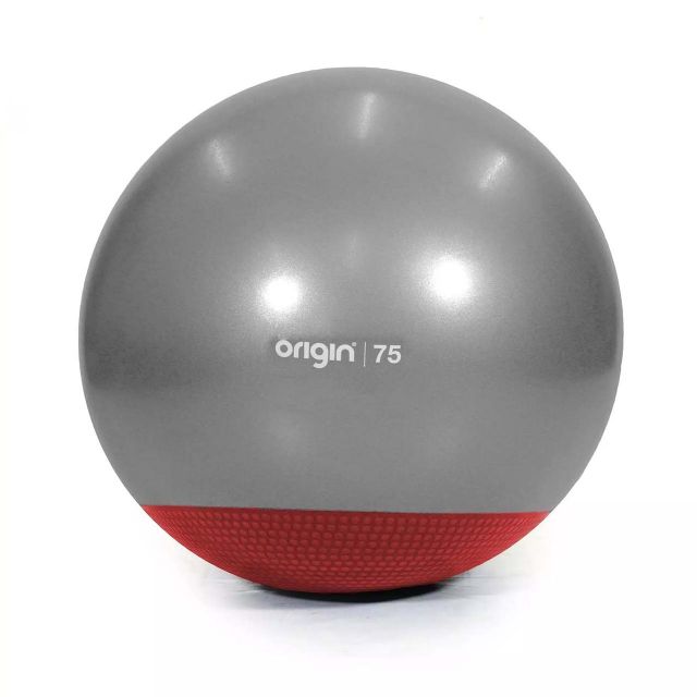 Origin 75cm Weighted Gym Ball - Dark Grey / Red