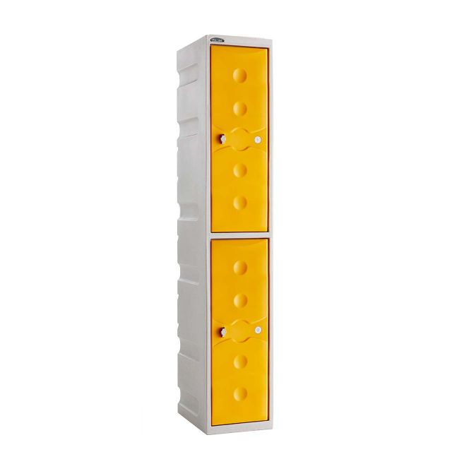 2 door - yellow plastic locker