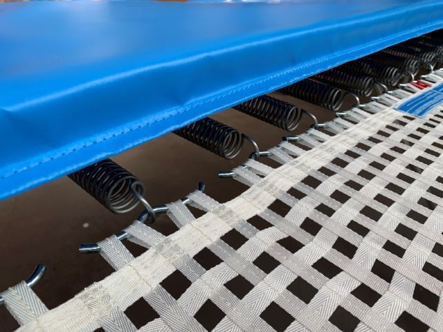 Pads lifted with Trampoline pad elevator